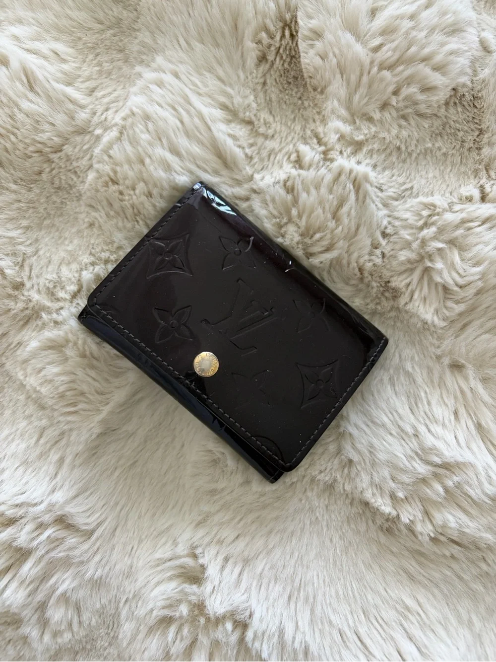 Louis Vuitton Vernis Burgundy/Wine Compact Wallet